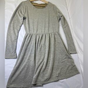 Altar'd State Heather Olive Green Long Sleeve Gathered Waist Dress